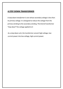 Step-Down Transformer Project Class 12 | PDF | Transformer | Inductor