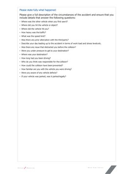 Motor Risk Control 
Resource Box 
7 
Section 
7 
Measuring 
Performance 
 
Please state fully what happened: 
Please give a f