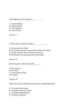 Banking MCQs and Answers Guide | PDF | Credit Card | Debit Card
