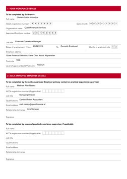 ACCA Approved Employer PER Form | PDF | Accounting | Accountant
