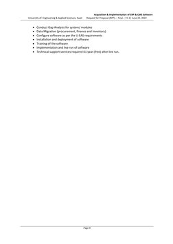 University of  Engineering & Applied Sciences, Swat 
Acquisition & Implementation of ERP & CMS Software  
  Request