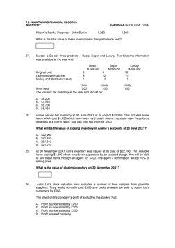 T 3 –MAINTAINING FINANCIAL RECORDS 
INVENTORY 
 
ASAD EJAZ (ACCA, CISA, CIISA) 
 
Pilgrim’s Painful Progress – John Bunion 
1