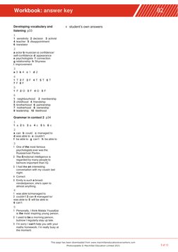 B2 - Workbook - Answer - Key - Units1 - 2 - 3 | PDF | Cognitive Science