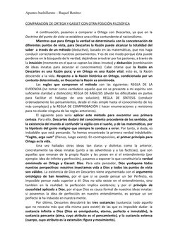 Apuntes bachillerato – Raquel Benítez
COMPARACIÓN DE ORTEGA Y GASSET CON OTRA POSICIÓN FILOSÓFICA
A continuación, pasamos a c