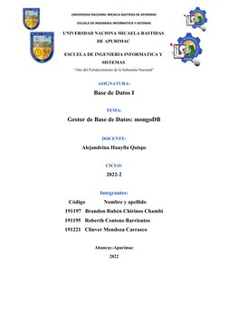 UNIVERSDAD NACIONAL MICAELA BASTIDAS DE APURIMAC
ESCUELA DE INGENIERIA INFORMATICA Y SISTEMAS
 
UNIVERSDAD NACIONA MICAELA