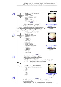     The M33 means that there will be a zigzag inffed cutting pattern, and
M73 sets the infeed depth to pattern #1. (See manu