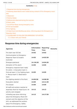 Fire Mock Drill Report Sample | PDF | Emergency | Firefighting