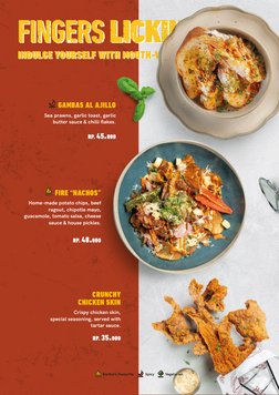 Bonﬁre’s Favourite
Vegetarian
Spicy
Crispy chicken skin,
special seasoning, served with
tartar sauce.
CRUNCHY
CHICKEN SKIN
RP