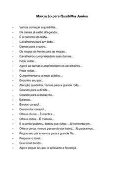 Marcação da Quadrilha Junina | PDF