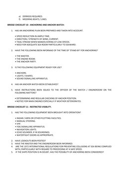 Anchor Watch Checklist.pdf Bridge Procedures Guide Checklists | PDF | Navigation | Transport