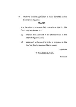 Impleadment Application Under CPC | PDF | Affidavit | Government