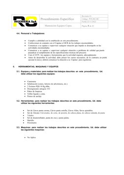 Procedimiento Específico
Revisión 01
Código: PTS-001-RC
Fecha:22/11/2022
Mantención Equipos Copec.
Página 5 de 43
4.4. Person