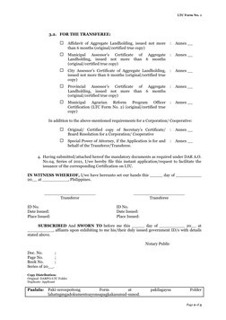 Lt 261 Form.pdf LTC Application for Land Transfer Clearance | PDF | Civil Law (Common ...