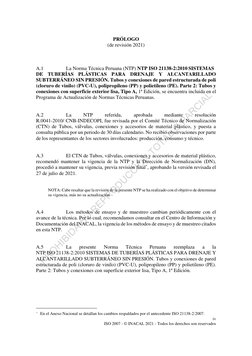 PROHIBIDA SU REPRODUCCION TOTAL O PARCIAL
 
iv 
ISO 2007 - © INACAL 2021 - Todos los derechos son reservados 
PRÓLOGO 
(de re