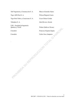 PROHIBIDA SU REPRODUCCION TOTAL O PARCIAL
 
vi 
ISO 2007 - © INACAL 2021 - Todos los derechos son reservados 
T&T Ingeniería