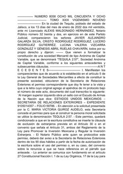 ----------------  NUMERO  8058  OCHO  MIL  CINCUENTA  Y  OCHO
------------------------------  TOMO  XXIX  VIGEMISMO  NOVENO
-