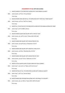 SQL Queries for Employee Salary Analysis | PDF | Salary | Human ...