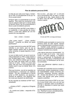 Rover en Servicio (2da edición) - Elefante Sincero - Argentina 2015 
 
Plan de adelanto personal (PAP) 
 
La idea de que cada