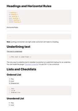 Obsidian Markdown Formatting Guide | PDF | Html Element | Hypertext