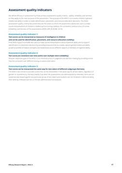 Efficacy Research Report | WISC-V
07
Assessment quality indicators
We define efficacy in assessment by three primary assessme