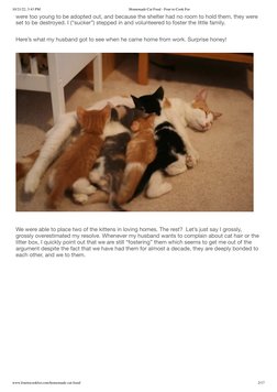 10/21/22, 3:43 PM
Homemade Cat Food - Four to Cook For
www.fourtocookfor.com/homemade-cat-food/
2/17
were too young to be ado