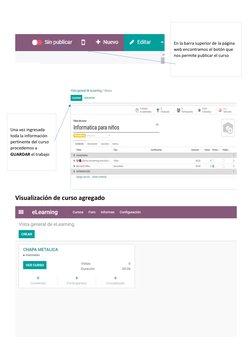 Visualización de curso agregado 
 
Una vez ingresada 
toda la información 
pertinente del curso 
procedemos a 
GU