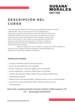D E S C R I P C I Ó N  D E L
C U R S O
Curso donde aprenderéis la técnica de maquillaje semipermanente
realizada pelo a pelo