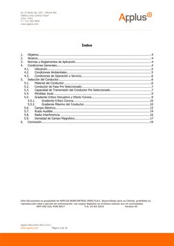 Av. El Derby No. 254 – Oficina 901
Edificio Lima Central Tower
Lima - Perú
T + 511 200 3830
www.applus.com
Índice
1.
Objetivo