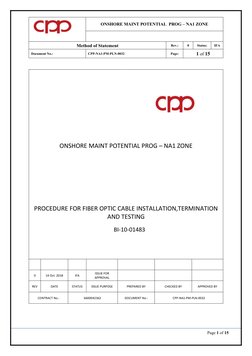 Fiber Optic Cable Installation Guidelines | PDF | Optical Fiber ...