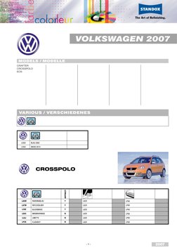 Volkswagen Paint Codes by Model | PDF | Volkswagen | Vehicle Technology