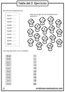 Ejercicios Tabla Del 2 | PDF