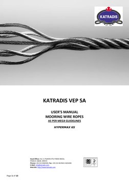 Page 1 of 13 
 
 
 
 
 
 
 
 
 
 
 
 
 
 
 
 
 
 
 
 
 
 
 
 
 
 
 
 
 
 
 
 
KATRADIS VEP SA 
 
 
USER’S MANUAL 
MOORING WIR