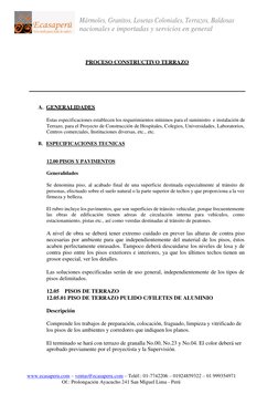 Mármoles, Granitos, Losetas Coloniales, Terrazos, Baldosas 
nacionales e importadas y servicios en general 
 
www.ecasaperu.c