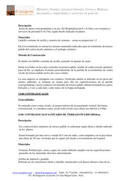 Mármoles, Granitos, Losetas Coloniales, Terrazos, Baldosas 
nacionales e importadas y servicios en general 
 
www.ecasaperu.c