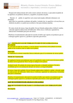 Mármoles, Granitos, Losetas Coloniales, Terrazos, Baldosas 
nacionales e importadas y servicios en general 
 
www.ecasaperu.c