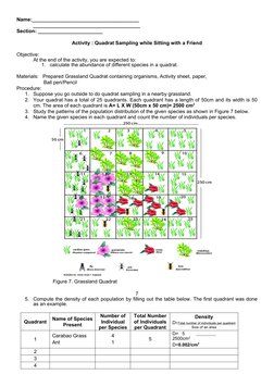 Quadrat Sampling Activity Guide | PDF | Teaching Methods & Materials