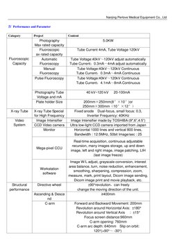Nanjing Perlove Medical Equipment Co., Ltd  
 
Ⅳ Performance and Parameter 
 
Category 
Project  
Content  
 
 
 
 
F