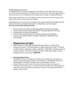 Image formed by convex lens:
An image formed by a convex lens depend on the distance of the object from the convex 
lens. Whe