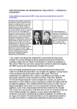 MBT Orthodontics: Philosophy & Techniques | PDF | Orthodontics | Tooth