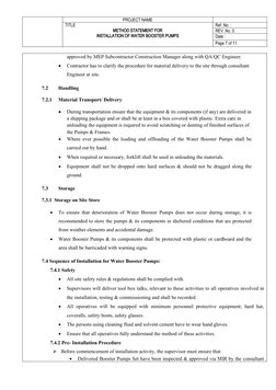 Method Statement for Booster Pump Installation | PDF | Quality ...