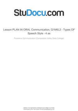 Types of Speech Styles Lesson Plan | PDF | Lesson Plan | Learning