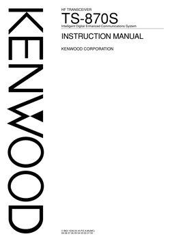 Kenwood Ts 870 User Manual | PDF | Power Supply | Fuse (Electrical)