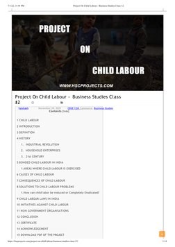 7/1/22, 11:54 PM
Project On Child Labour - Business  (https://hscprojects.com/category/cbse-12th-commerce/business-studies/)S