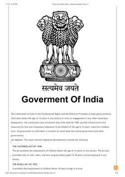 7/1/22, 11:54 PM
Project On Child Labour - Business Studies Class 12
The constitution of India in the Fundamental Rights and
