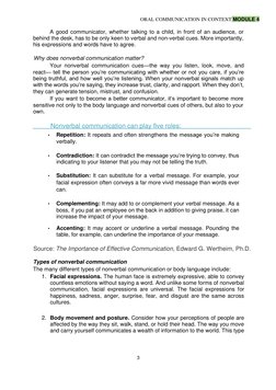 ORAL COMMUNICATION IN CONTEXT MODULE 4   
  
3  
  
A good communicator, whether talking to a child, in front of an audien