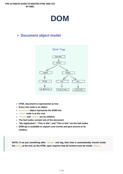 Document object model
HTML document is represented as tree
Every tree node is an object
document object represents the DOM tr