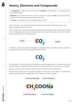 Atoms And Elements Ks3 Worksheet