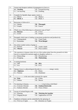 Production Technology for Fruits Exam | PDF | Mango | Grapefruit