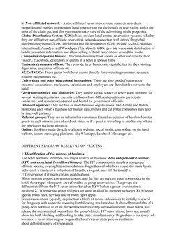 b) Non-affiliated network - A non-affiliated reservation system connects non-chain 
properties and enables independent hotel 