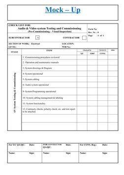 AV System Testing Checklist | PDF
